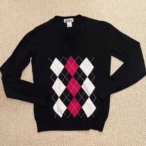 Argyle v neck sweater